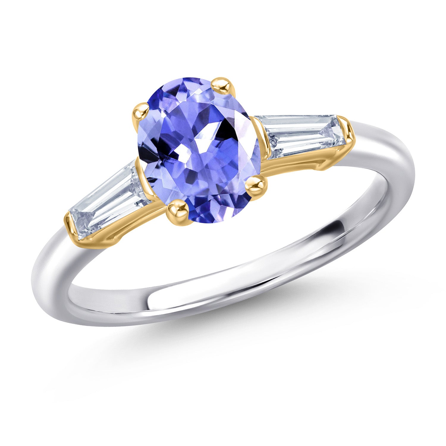 Tanzanite - December_8_Ring in 925 Sterling Silver and 10K Yellow Gold