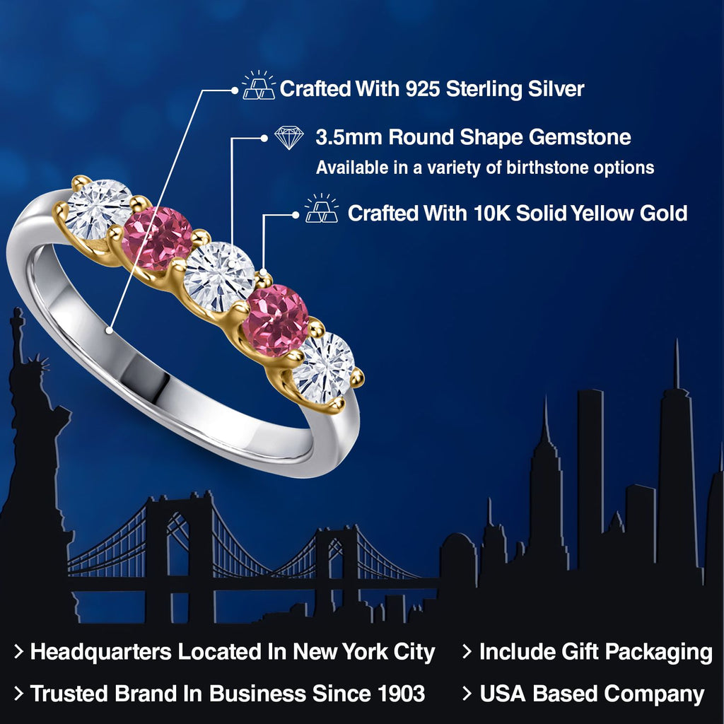 Ring in 925 Sterling Silver and 10K Yellow Gold