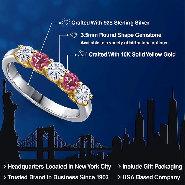 Ring in 925 Sterling Silver and 10K Yellow Gold