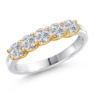 Ring in 925 Sterling Silver and 10K Yellow Gold
