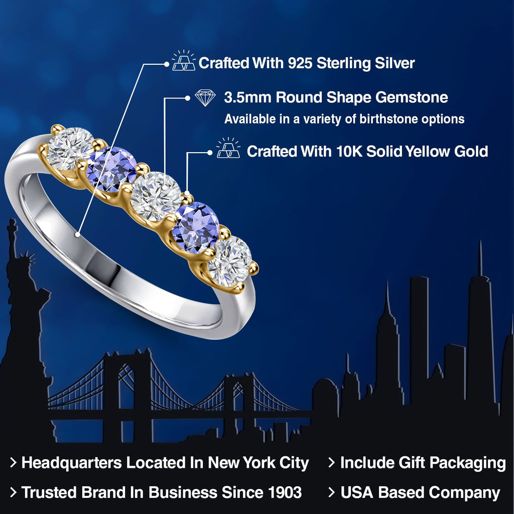 Ring in 925 Sterling Silver and 10K Yellow Gold