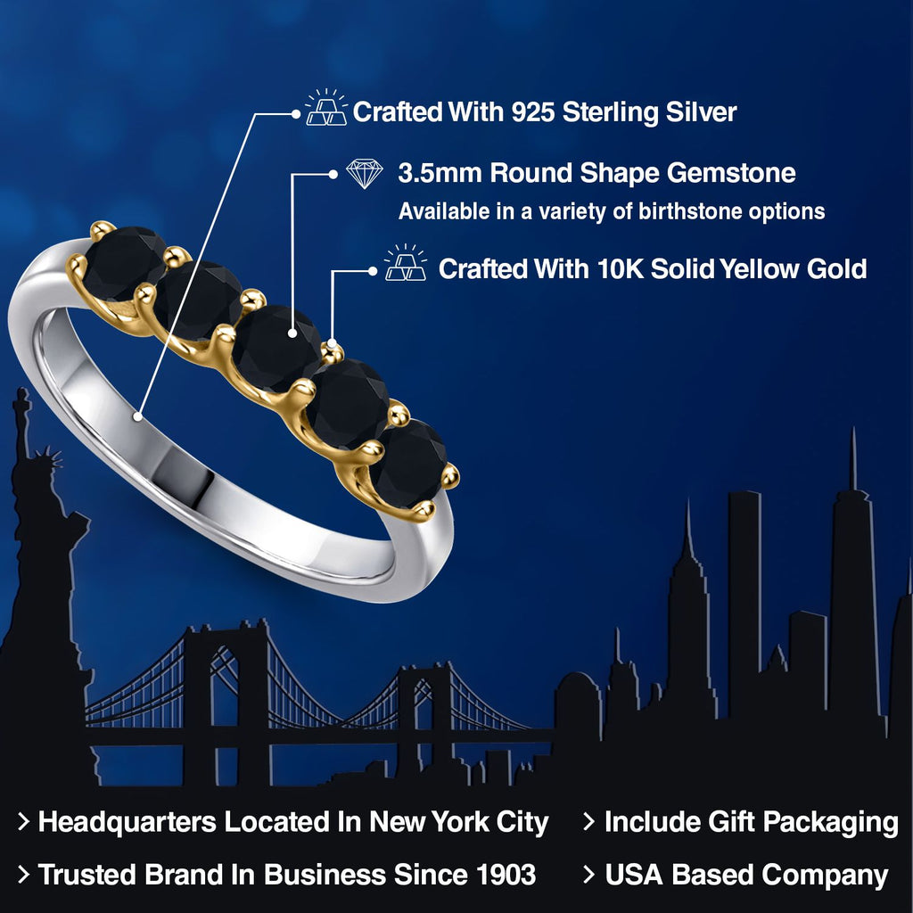 Ring in 925 Sterling Silver and 10K Yellow Gold