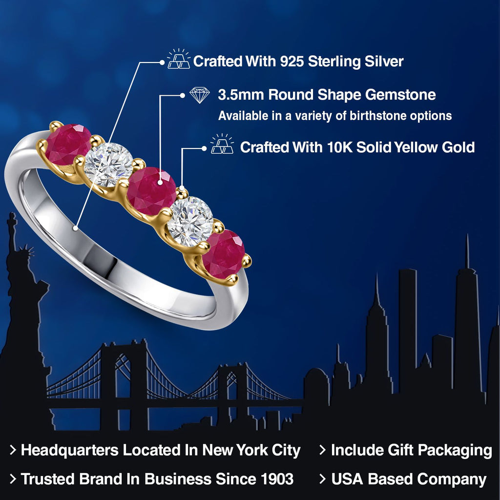 Ring in 925 Sterling Silver and 10K Yellow Gold