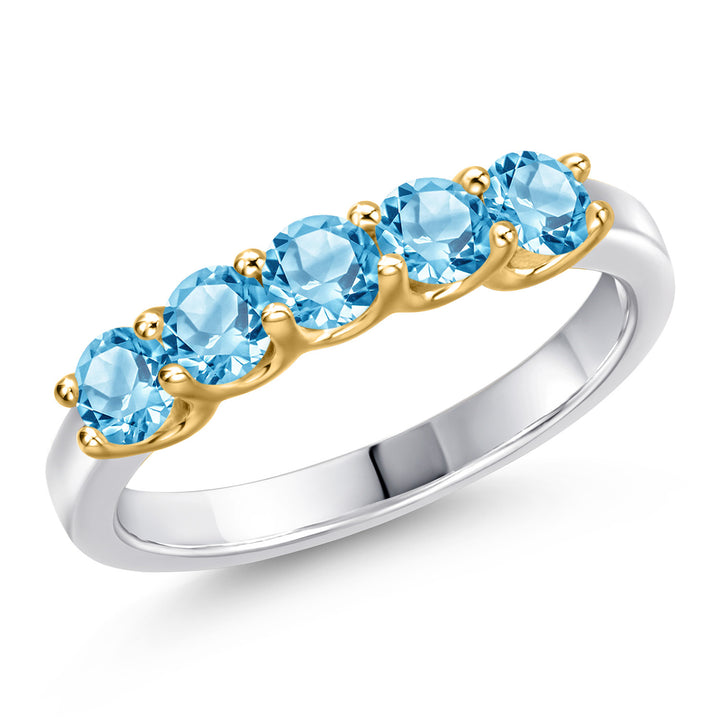 Ring in 925 Sterling Silver and 10K Yellow Gold