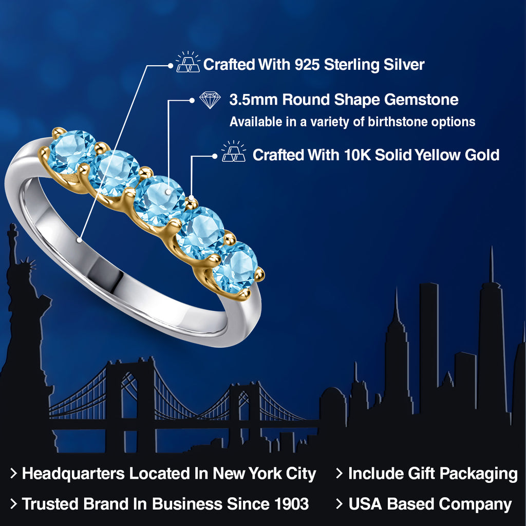 Ring in 925 Sterling Silver and 10K Yellow Gold