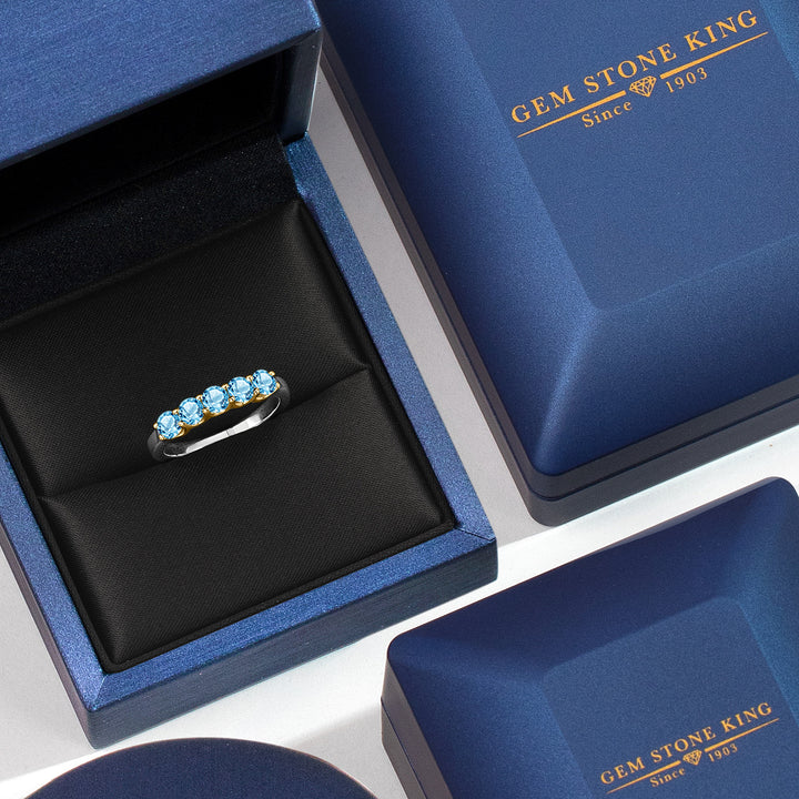 Ring in 925 Sterling Silver and 10K Yellow Gold