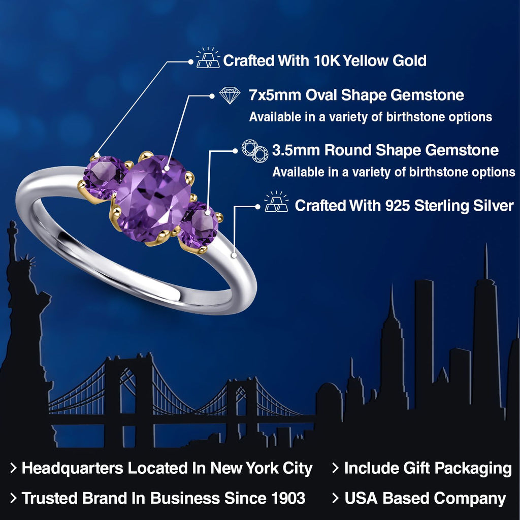 Ring in 925 Sterling Silver and 10K Yellow Gold