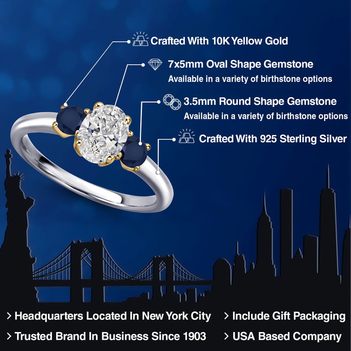 Ring in 925 Sterling Silver and 10K Yellow Gold