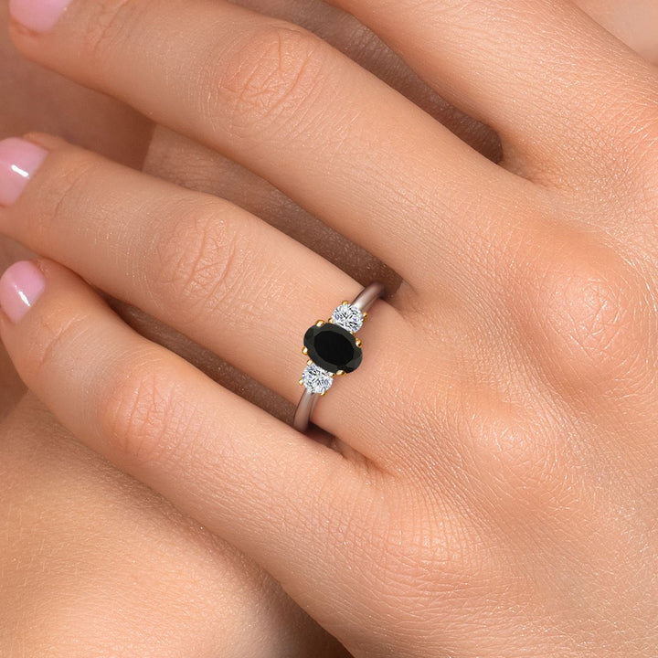 Ring in 925 Sterling Silver and 10K Yellow Gold