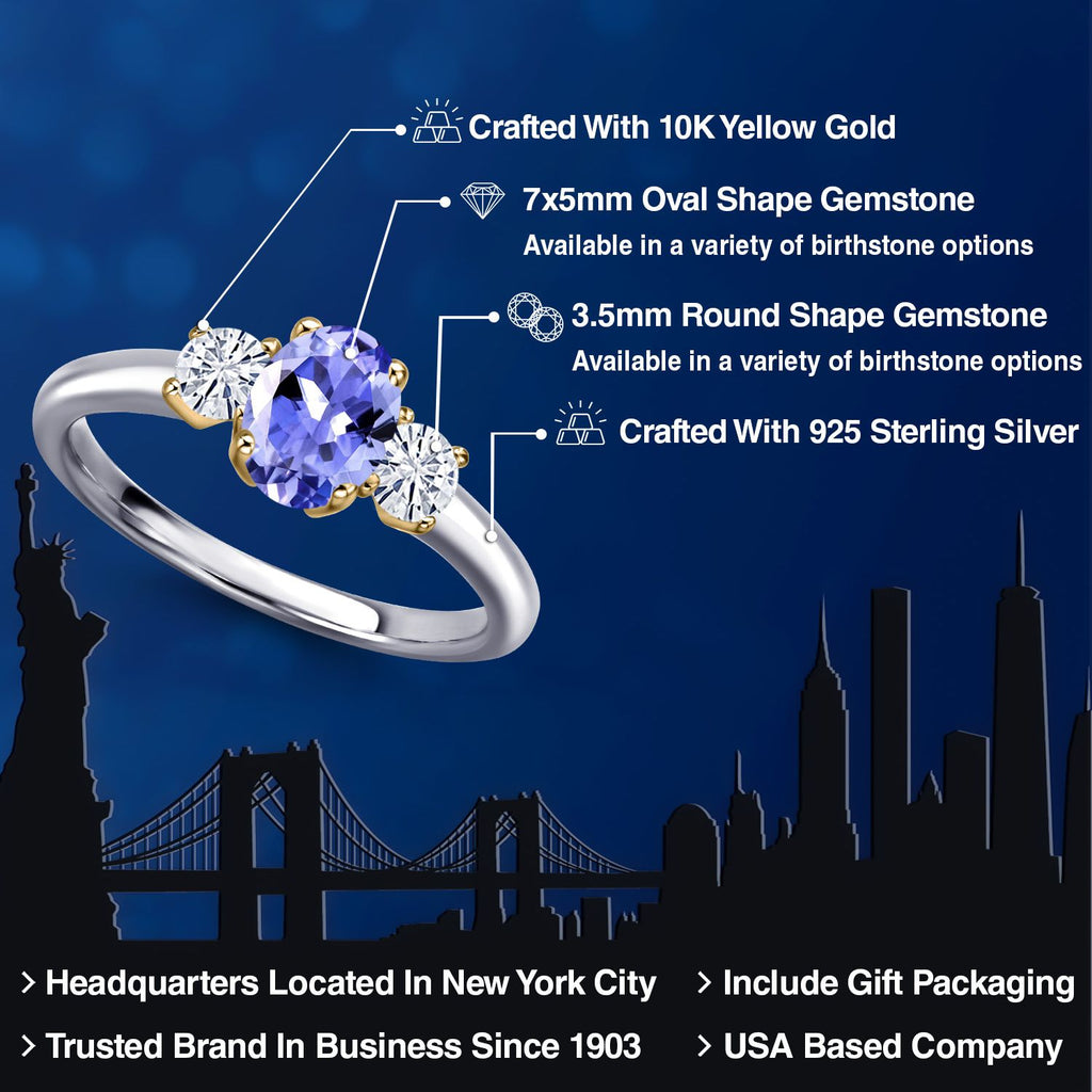 Ring in 925 Sterling Silver and 10K Yellow Gold