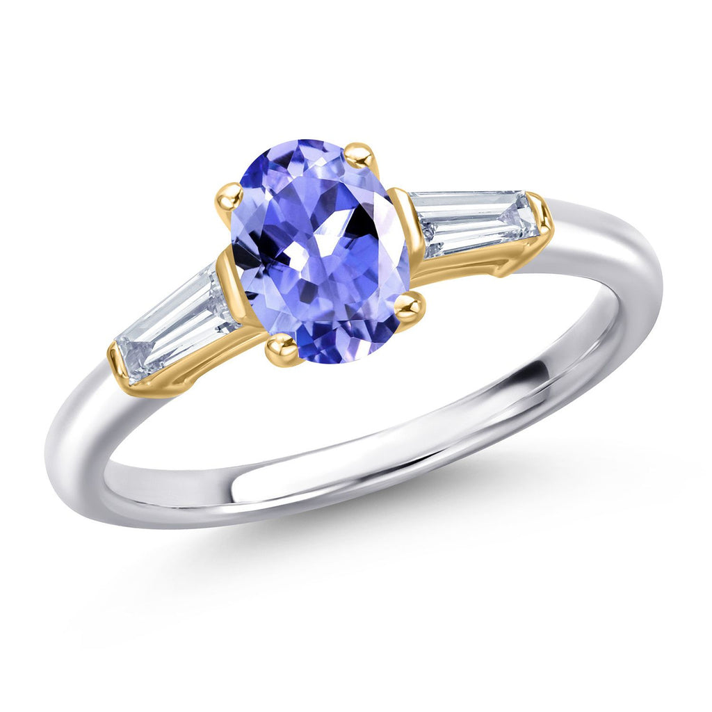 Tanzanite - December_6_Ring in 925 Sterling Silver and 10K Yellow Gold