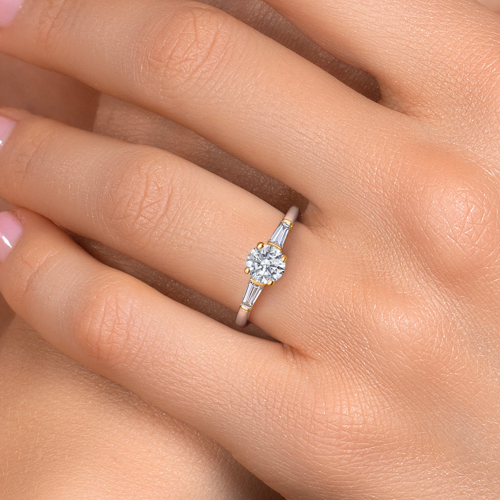 Ring in 925 Sterling Silver and 10K Yellow Gold