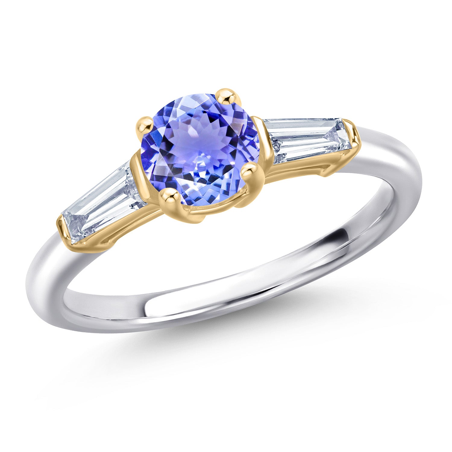 Tanzanite - December_5_Ring in 925 Sterling Silver and 10K Yellow Gold