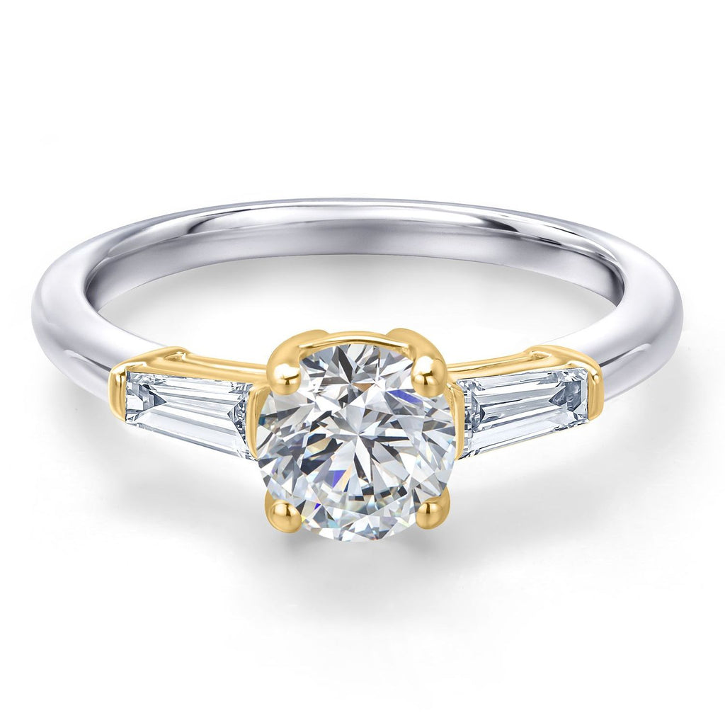 Ring in 925 Sterling Silver and 10K Yellow Gold