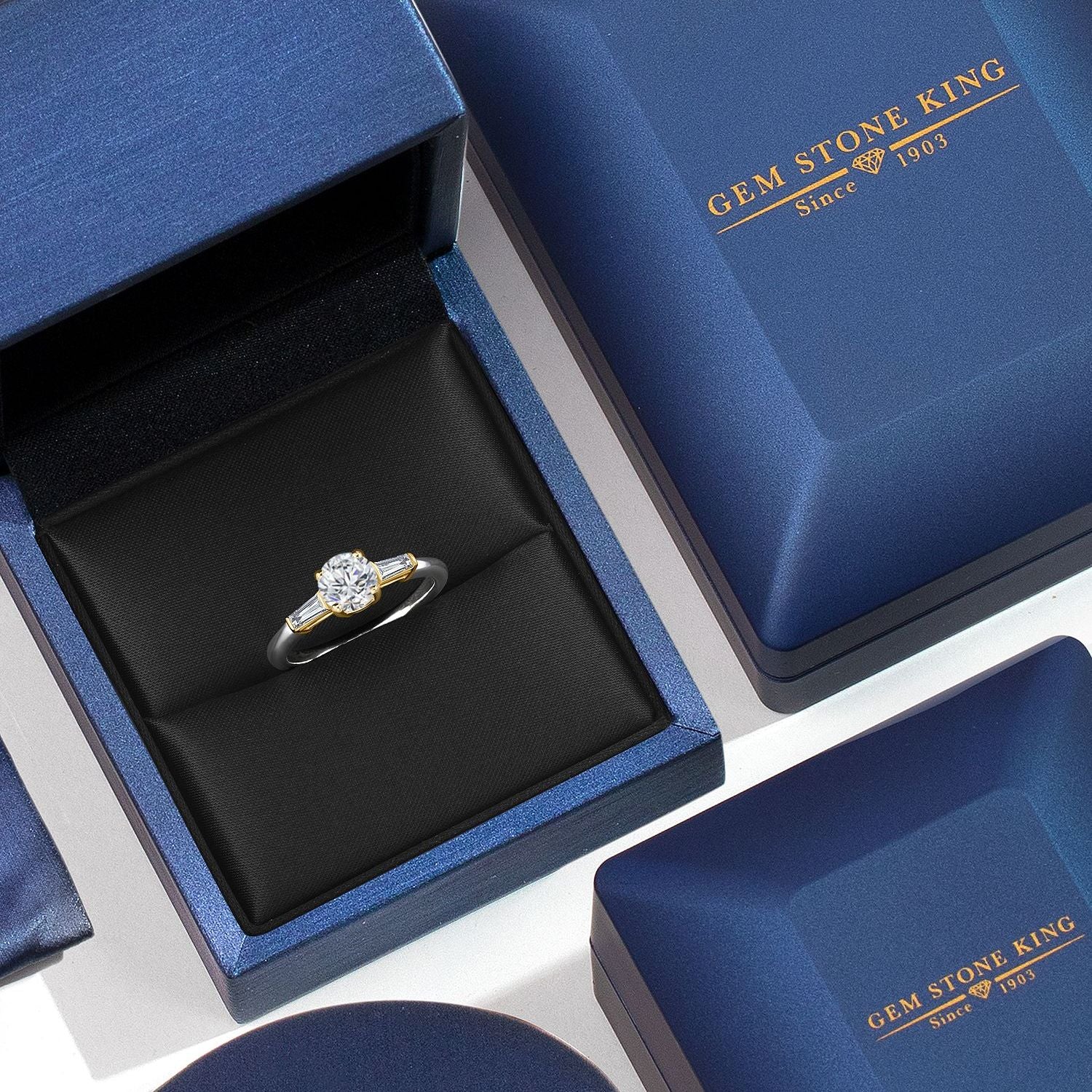 Ring in 925 Sterling Silver and 10K Yellow Gold