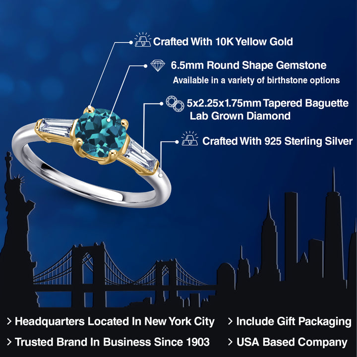 Ring in 925 Sterling Silver and 10K Yellow Gold