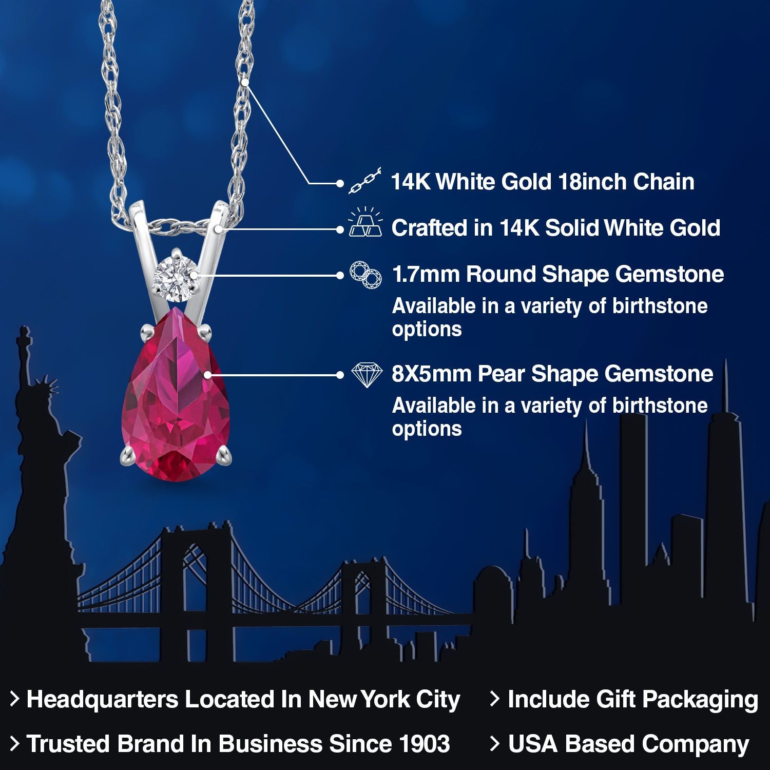 Pendant in 14K White Gold