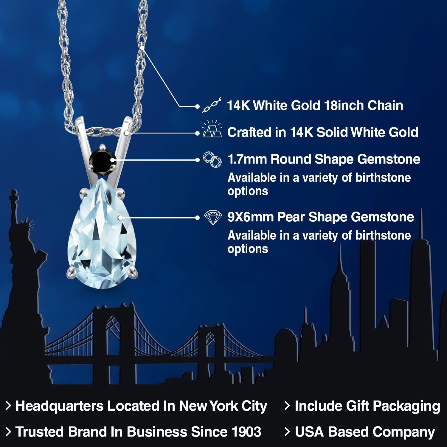 Pendant in 14K White Gold