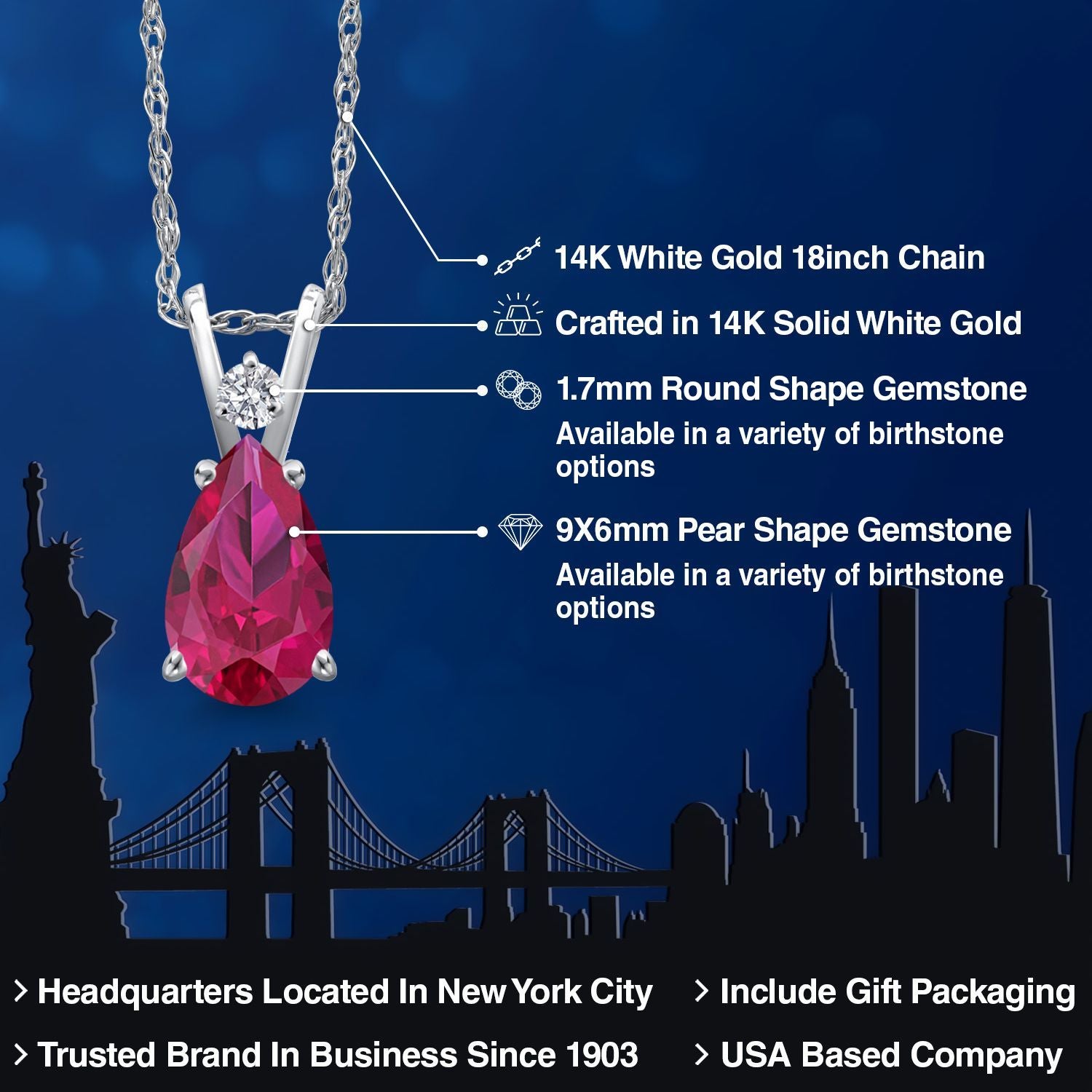 Pendant in 14K White Gold