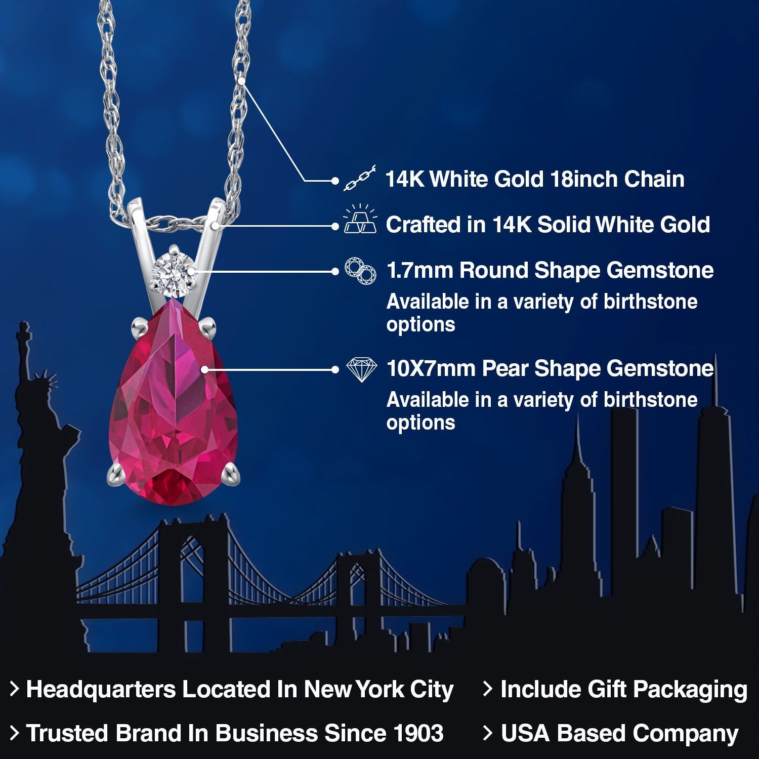 Pendant in 14K White Gold