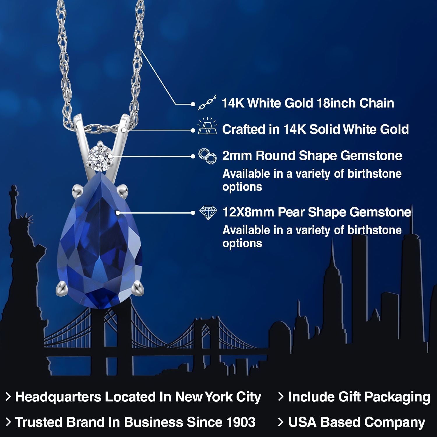 Pendant in 14K White Gold