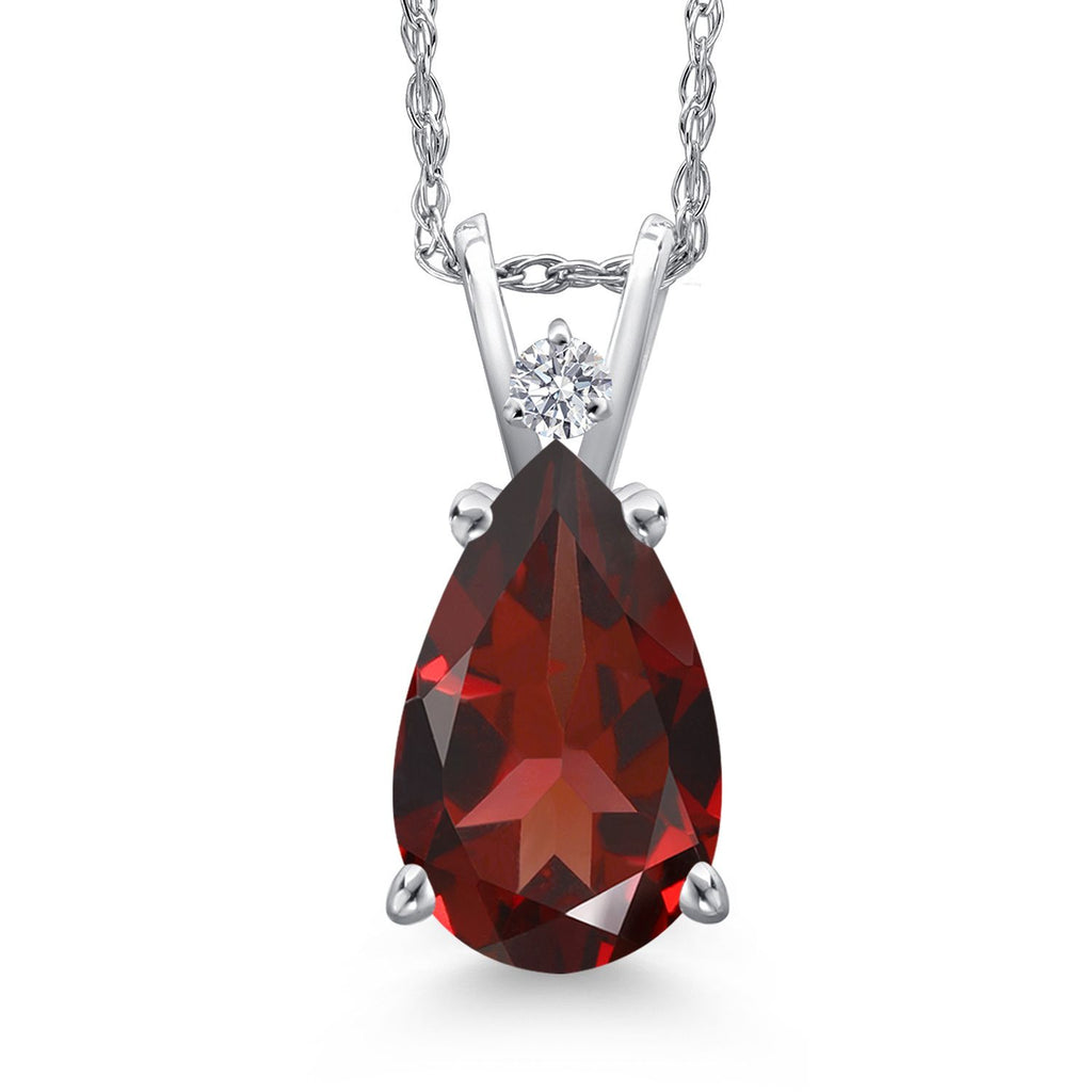 Garnet - January_Pendant in 14K White Gold