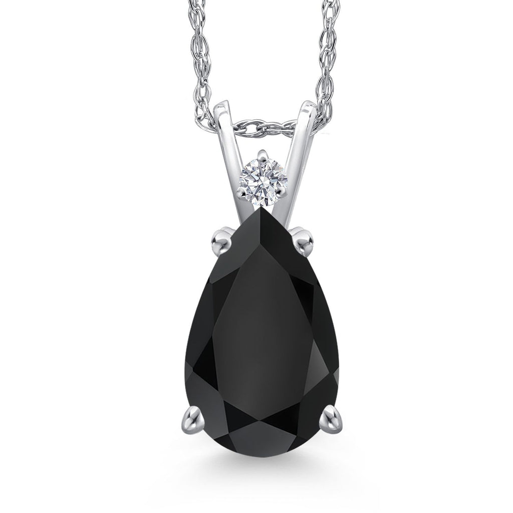 Onyx - December_Pendant in 14K White Gold