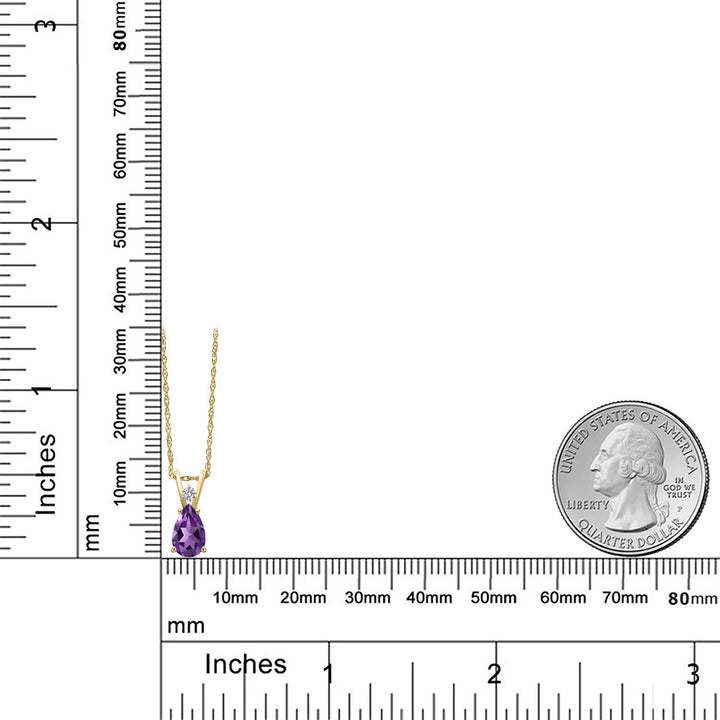 Purple and E - F_Pendant in 14K Yellow Gold