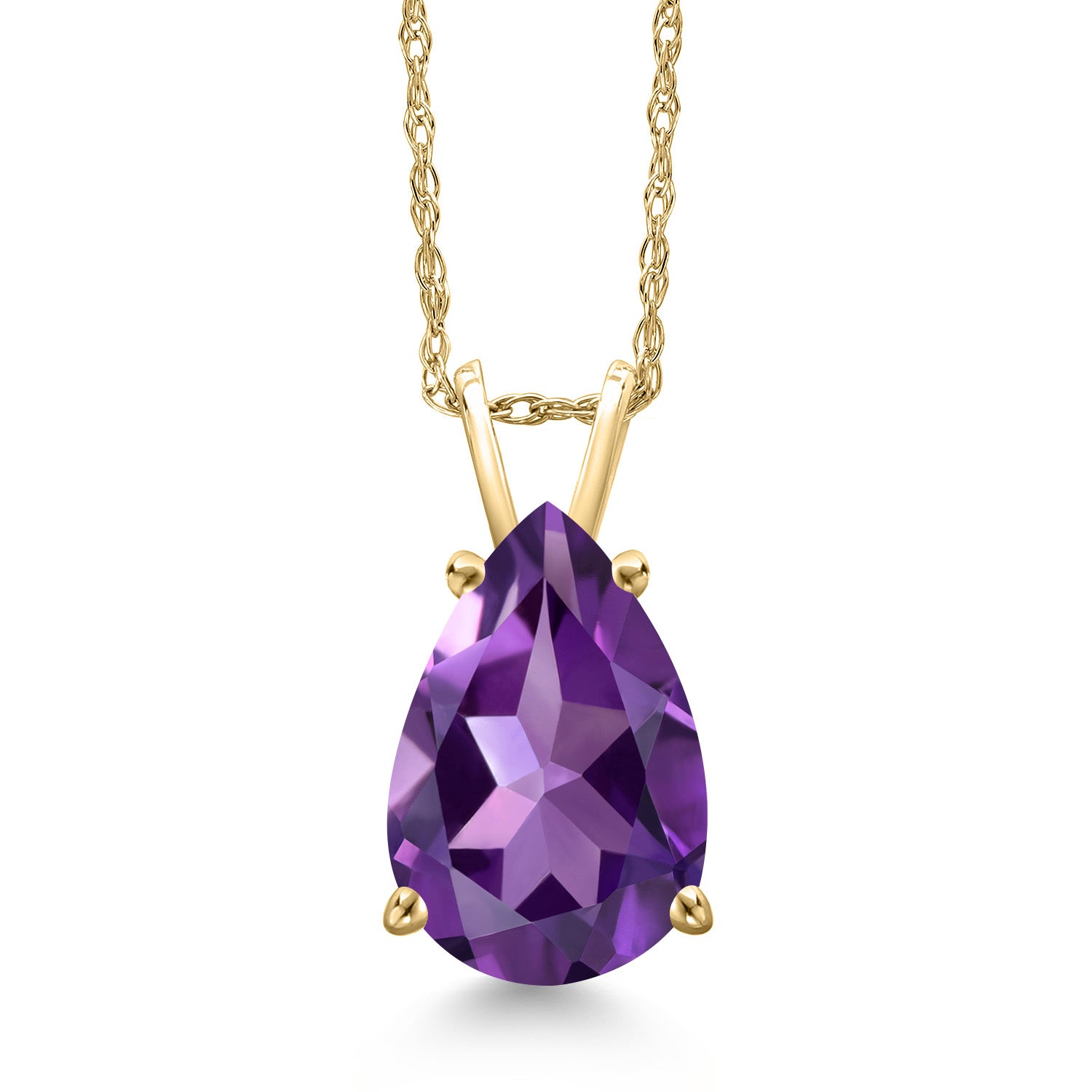 Amethyst - February_Pendant in 10K Yellow Gold