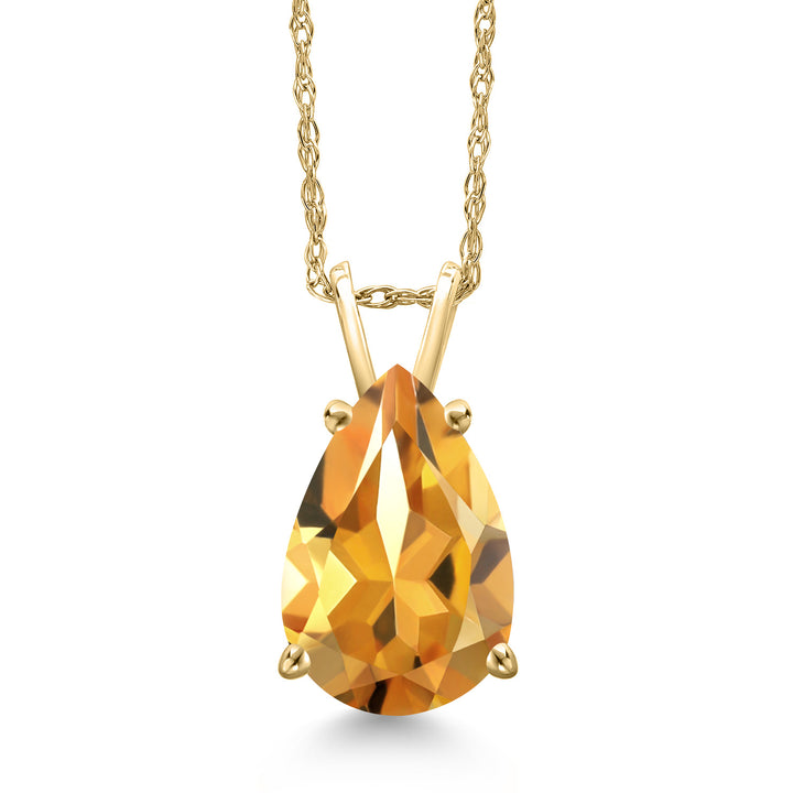Citrine - November_Pendant in 10K Yellow Gold