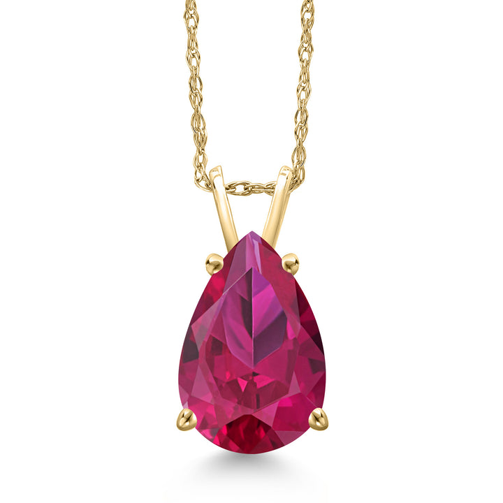 Created Ruby - July_Pendant in 10K Yellow Gold
