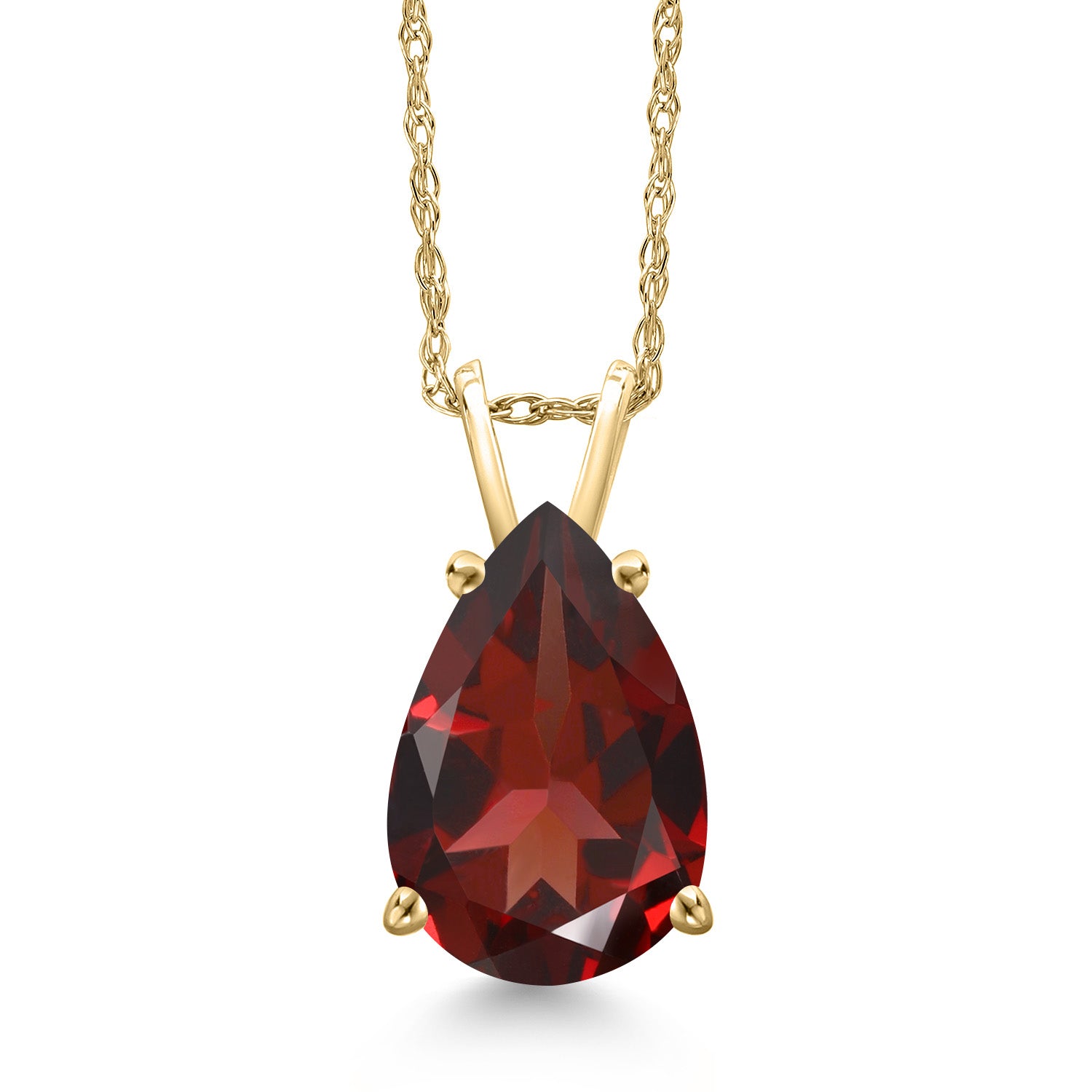 Garnet - January_Pendant in 10K Yellow Gold