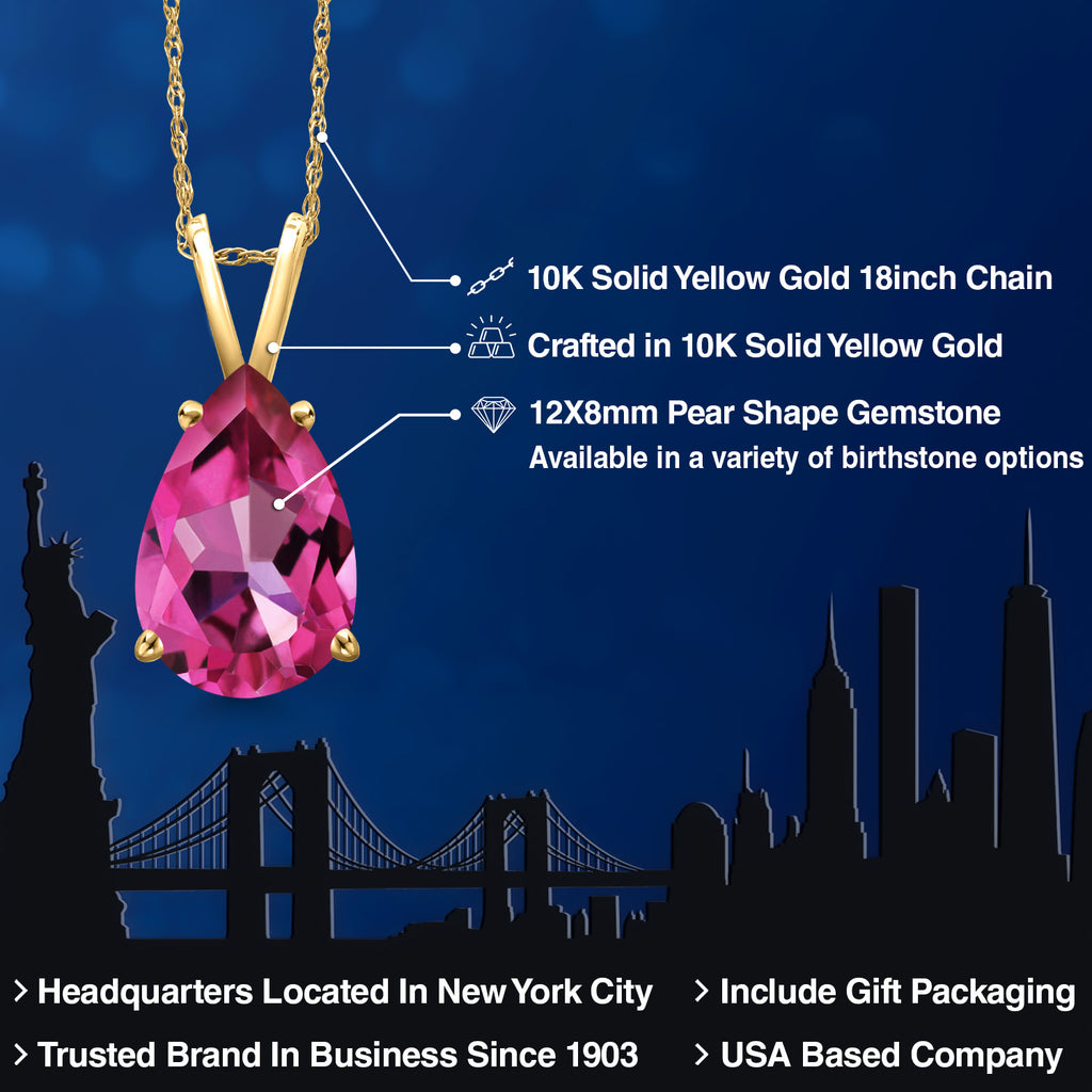 Pure Pink Mystic Topaz_Pendant in 10K Yellow Gold