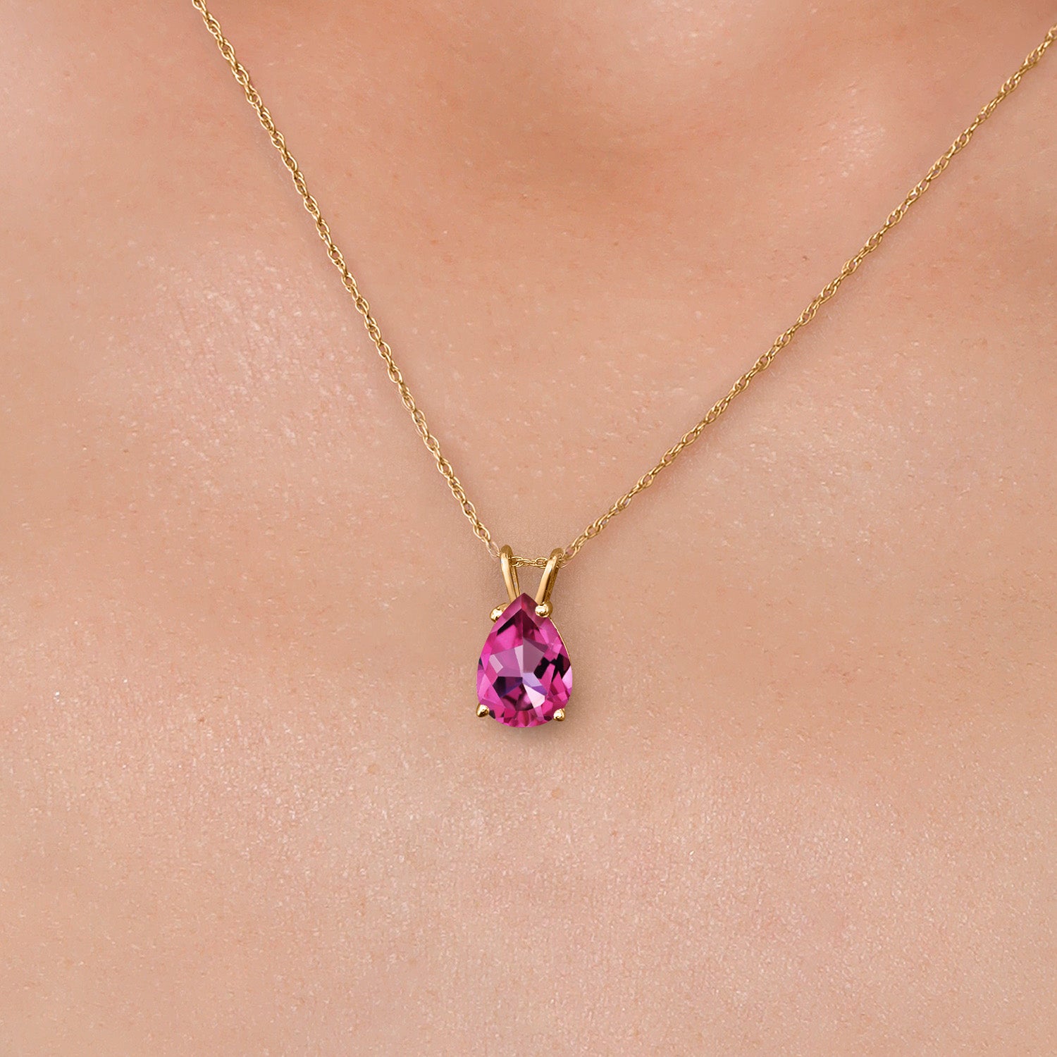 Pure Pink Mystic Topaz_Pendant in 10K Yellow Gold
