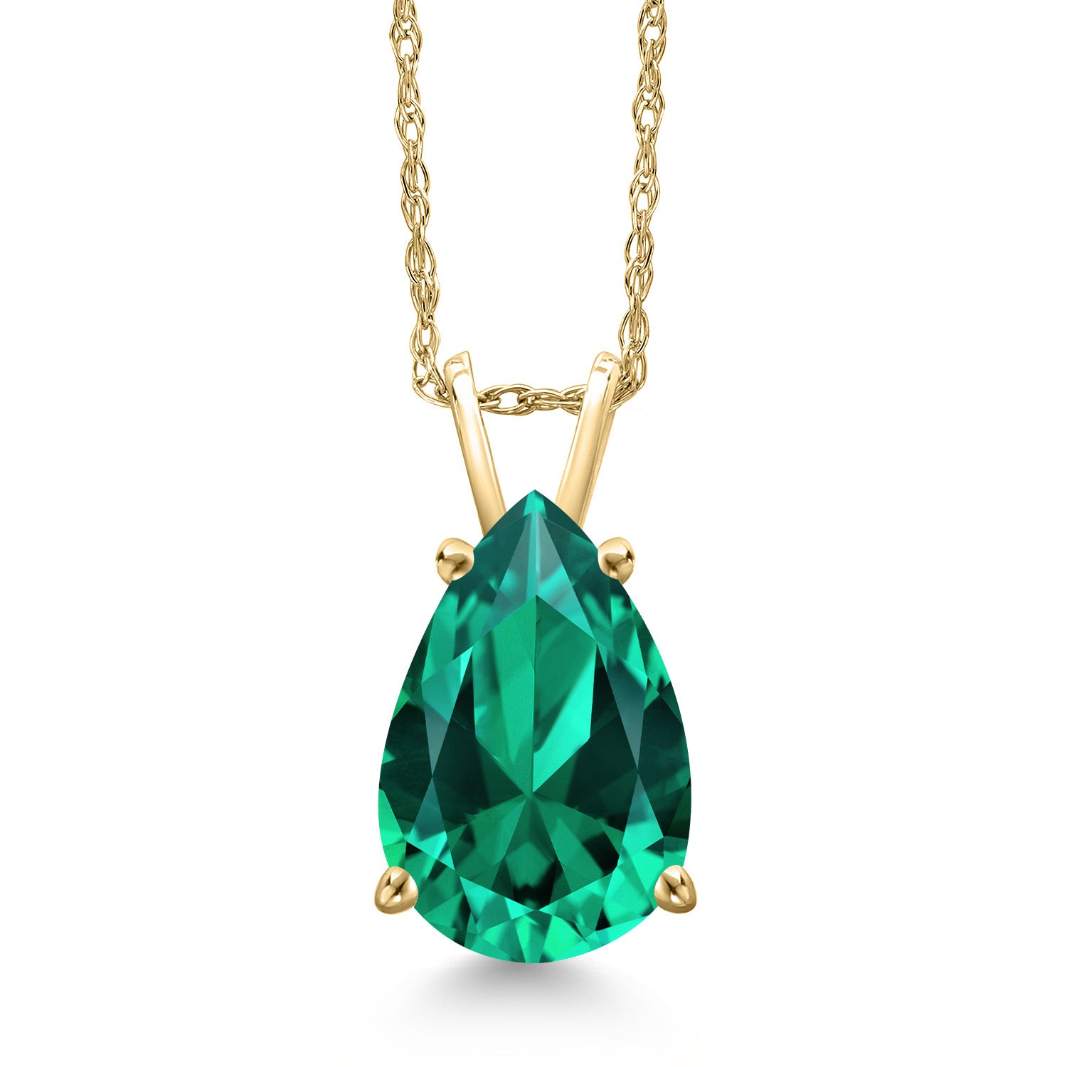 Nano Emerald - May_Pendant in 10K Yellow Gold