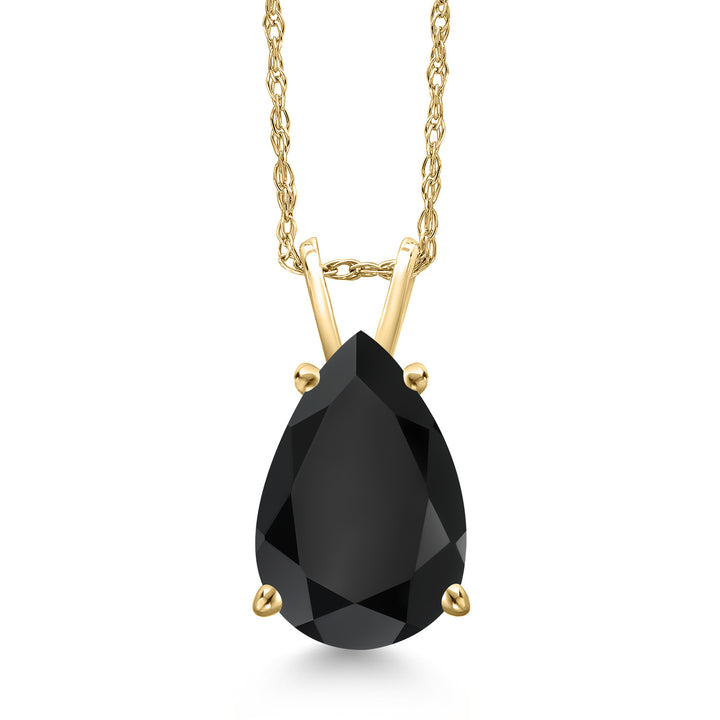 Onyx - December_Pendant in 10K Yellow Gold