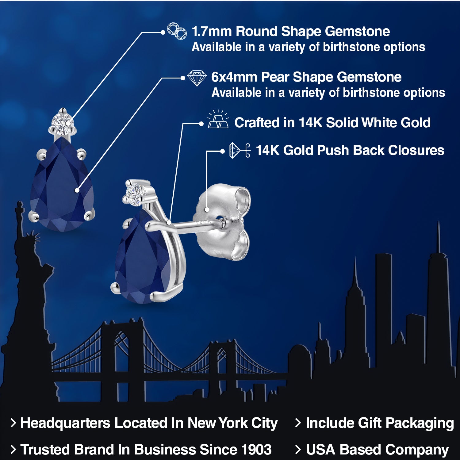 Earrings in 14K White Gold