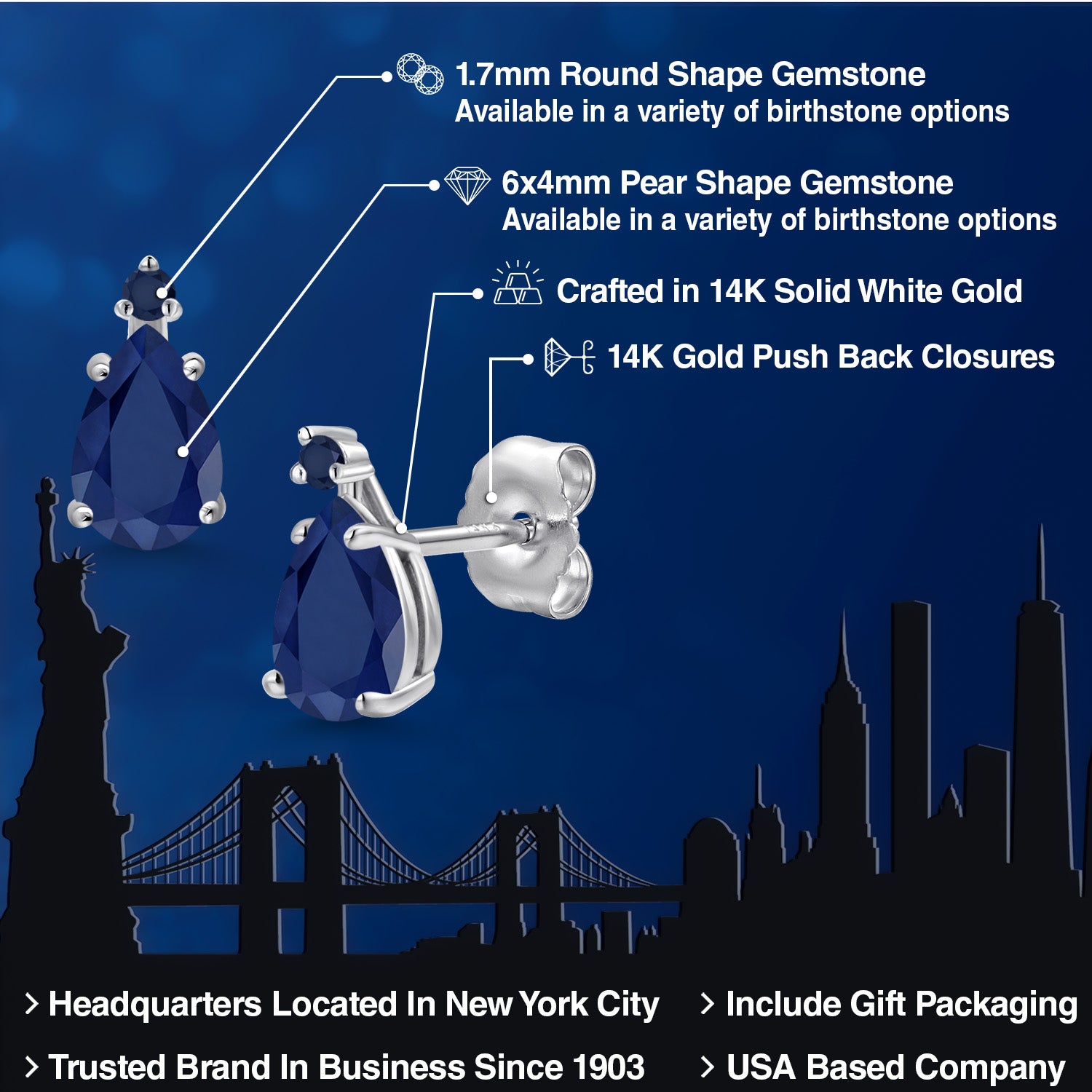 Earrings in 14K White Gold