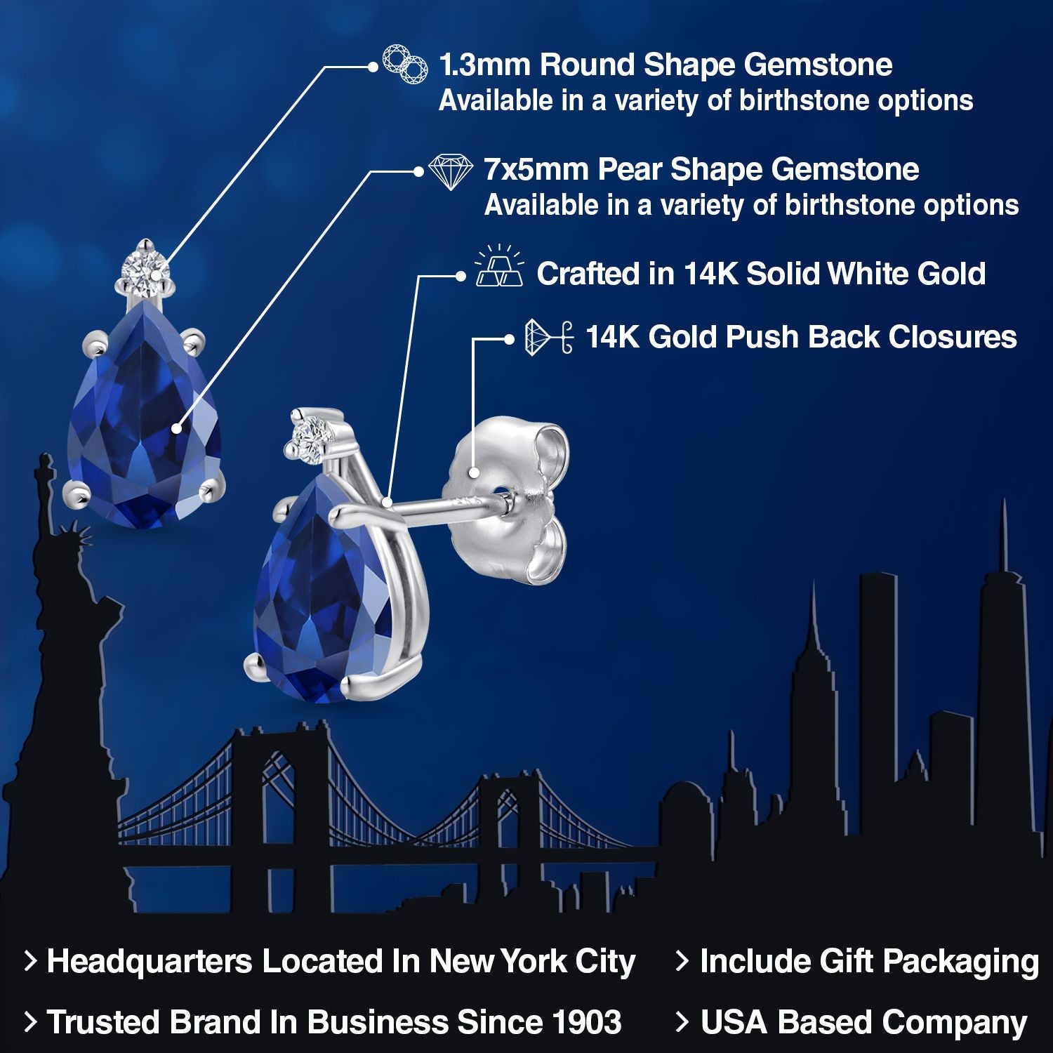 Earrings in 14K White Gold