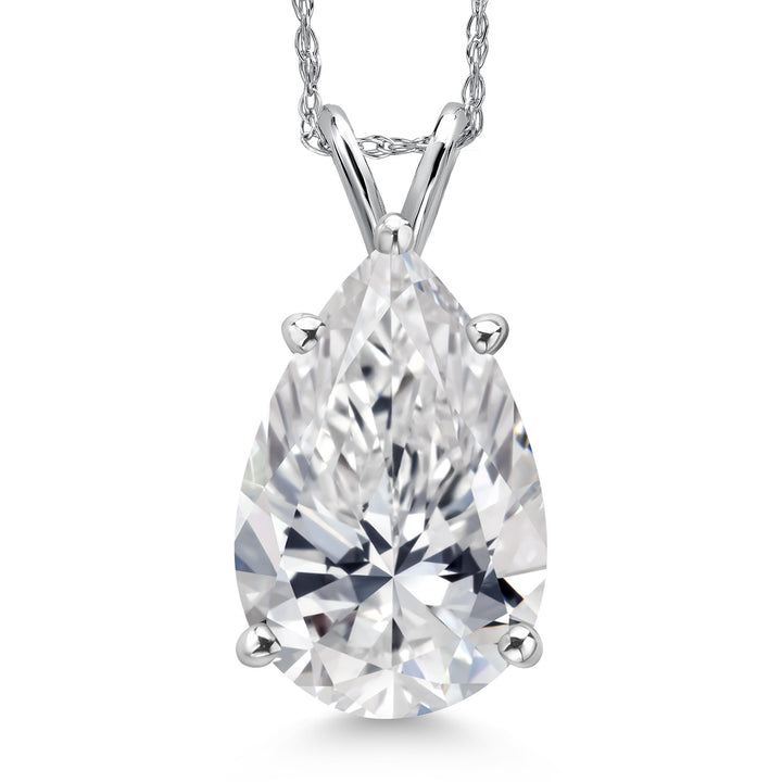Pear_5 Ct_White Gold_Pendant in 14K White Gold