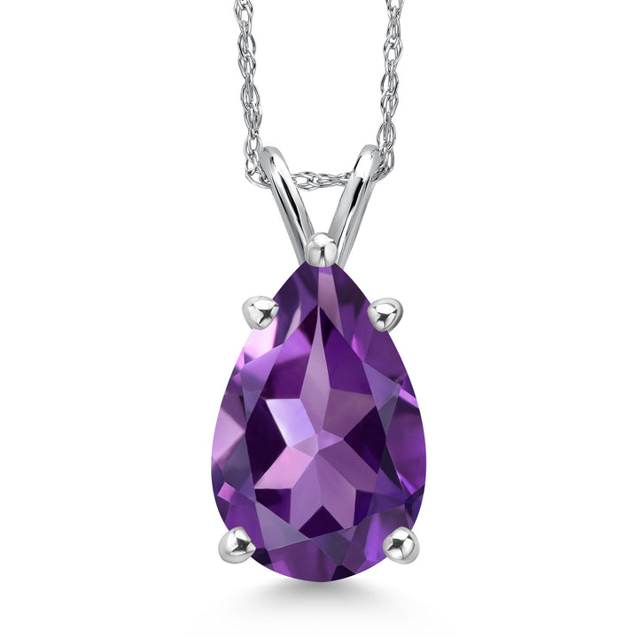 Amethyst - February_Pendant in 14K White Gold