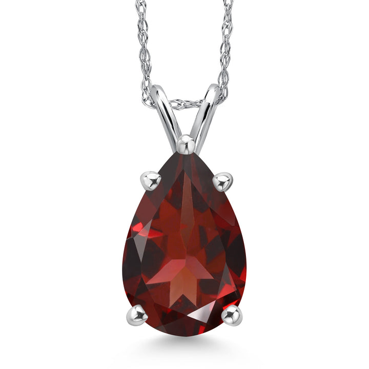 Garnet - January_Pendant in 14K White Gold