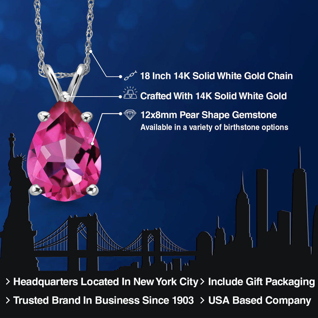 Pure Pink Mystic Topaz_Pendant in 14K White Gold