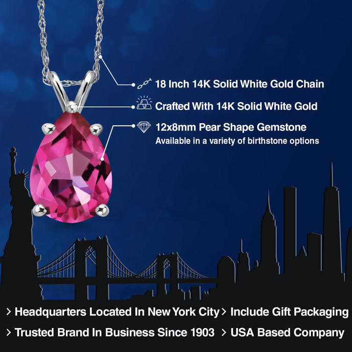 Pure Pink Mystic Topaz_Pendant in 14K White Gold