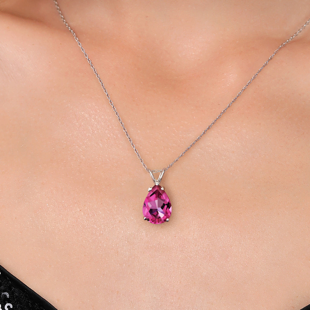 Pure Pink Mystic Topaz_Pendant in 14K White Gold