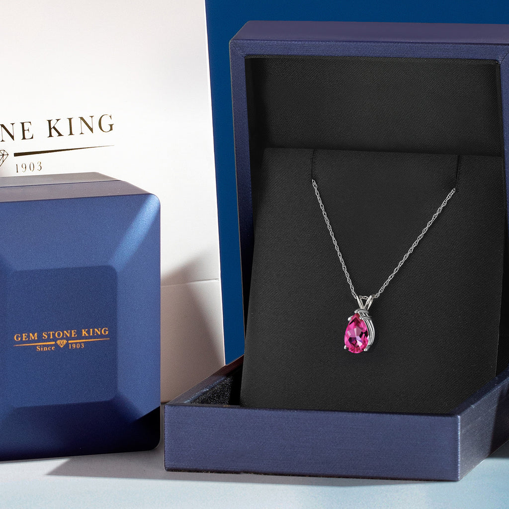 Pure Pink Mystic Topaz_Pendant in 14K White Gold