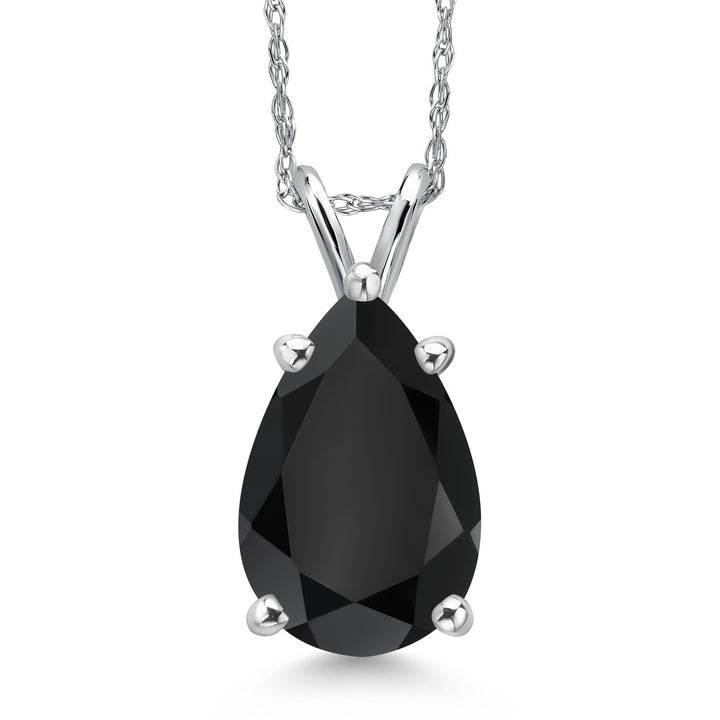Onyx - December_Pendant in 14K White Gold