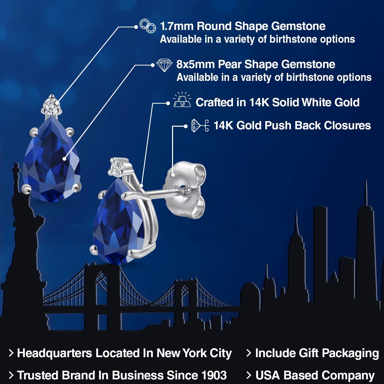 Earrings in 14K White Gold