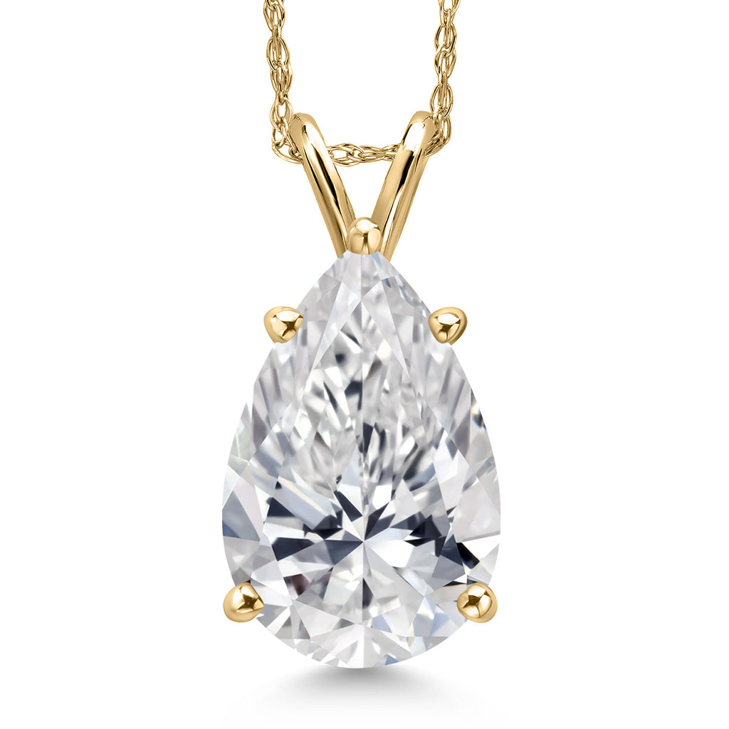 Pear_4 Ct_Yellow Gold_Pendant in 14K Yellow Gold