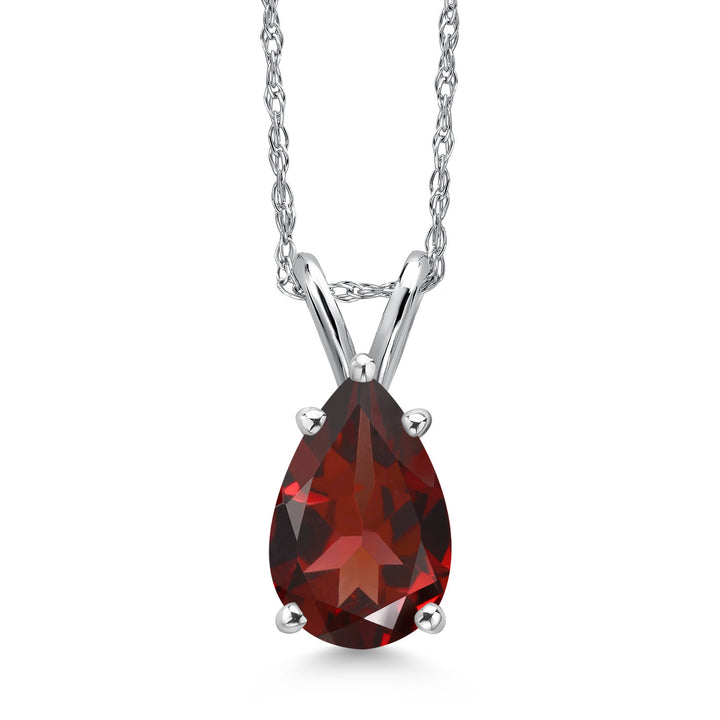 Garnet - January_Pendant in 14K White Gold